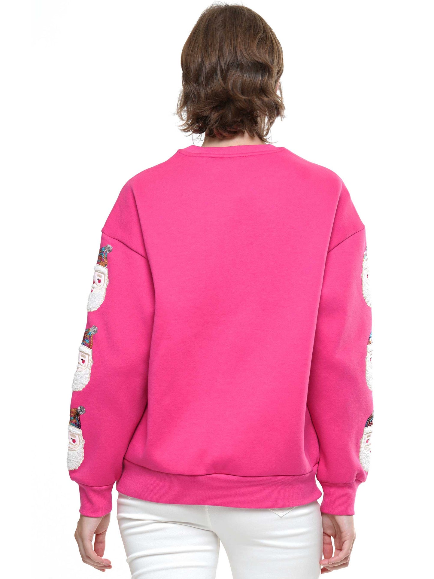 Pink Santa Sequin Sweater