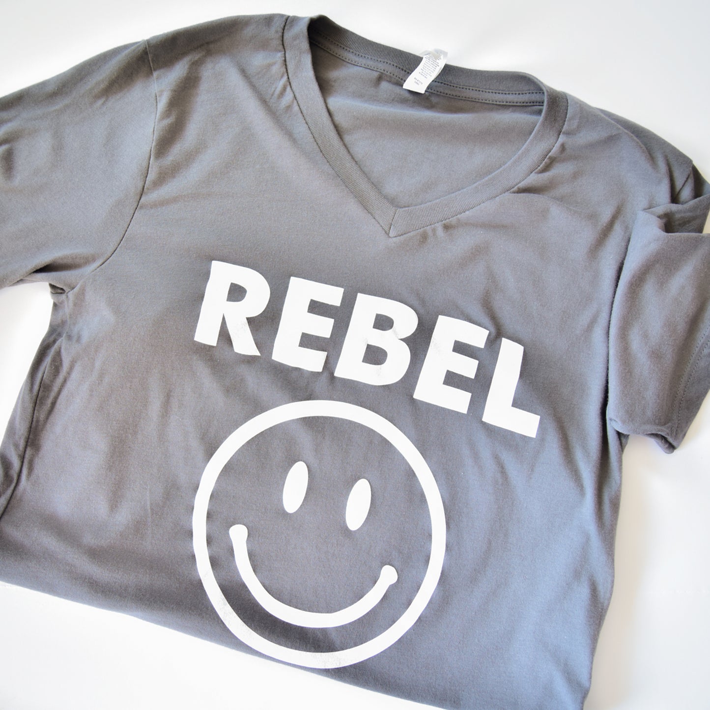 Rebel Smiley V-Neck Tee