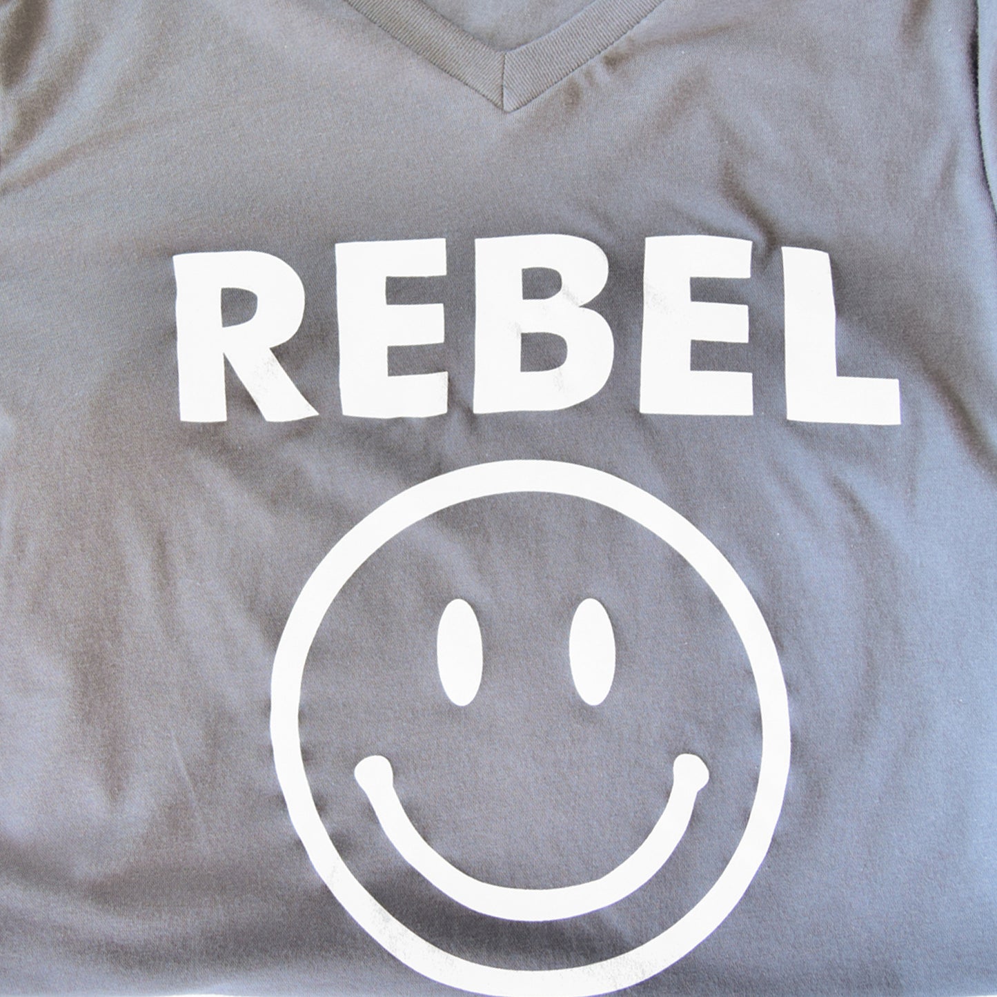 Rebel Smiley V-Neck Tee